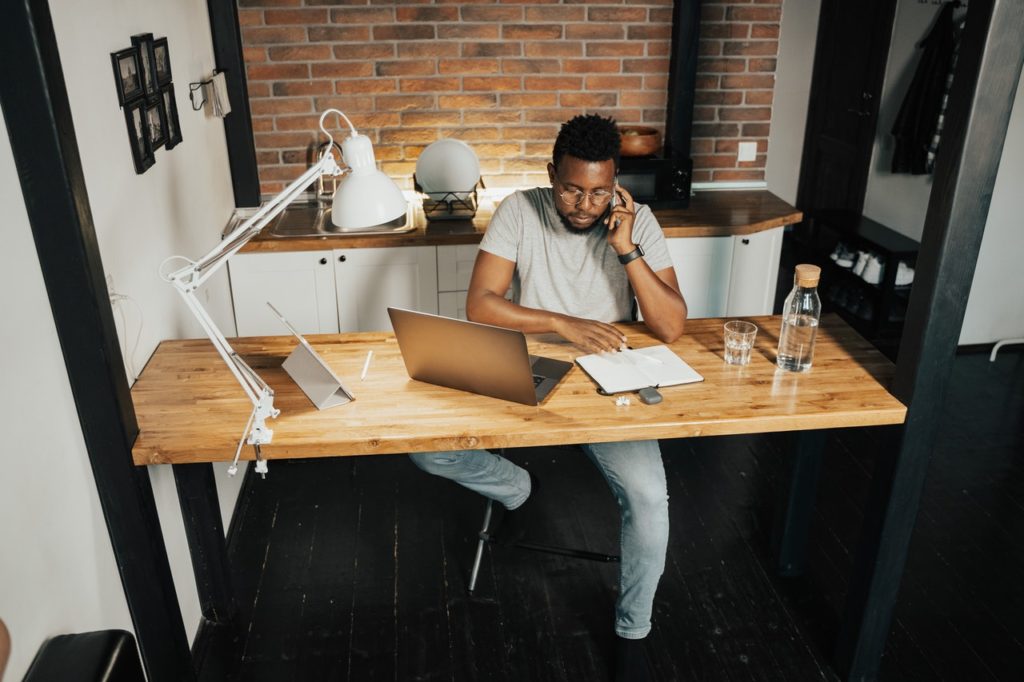 man on computer-entrepreneur-office-work from home
