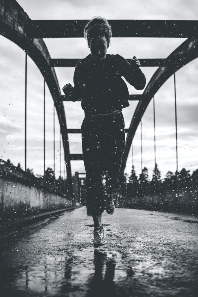 running in the rain