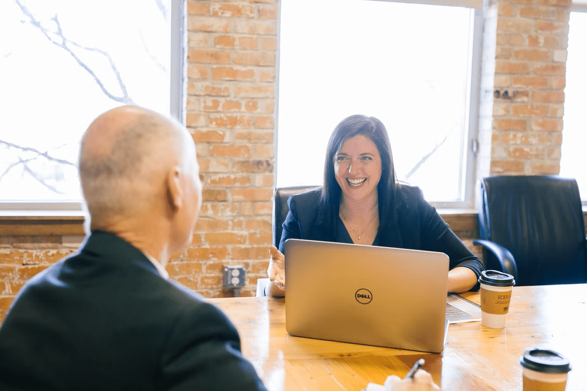 woman and man in meeting - entrepreneur