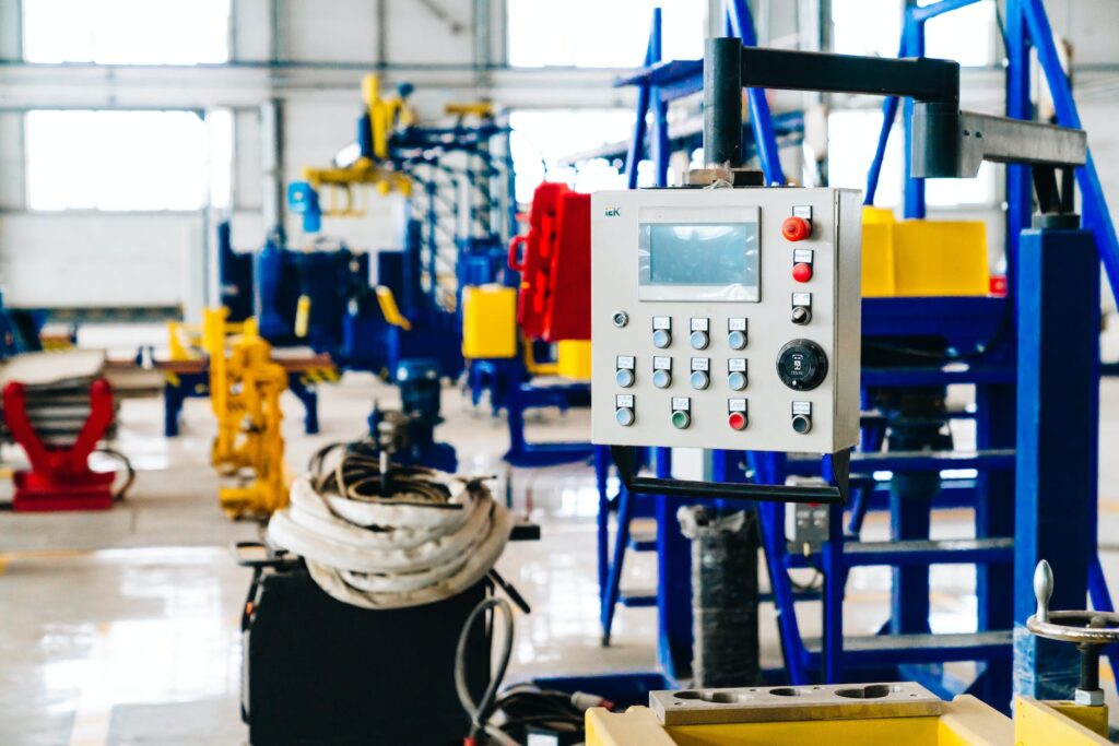 white industrial machine with buttons