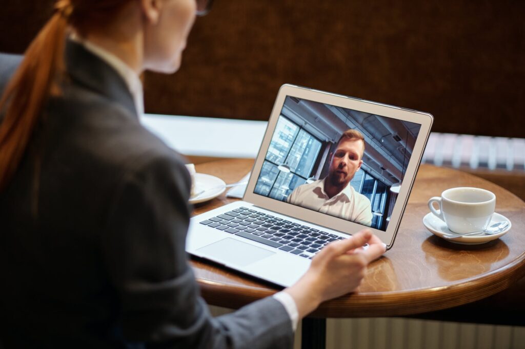 woman on a vide conference