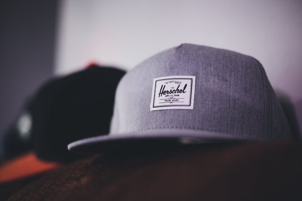 cap with brand label
