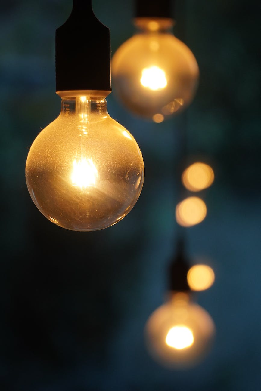 close up shot of a light bulb