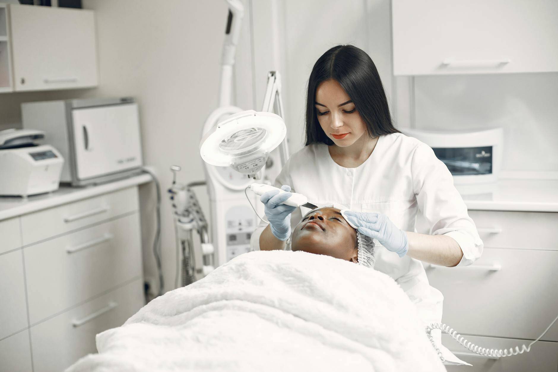 woman getting a facial treatment