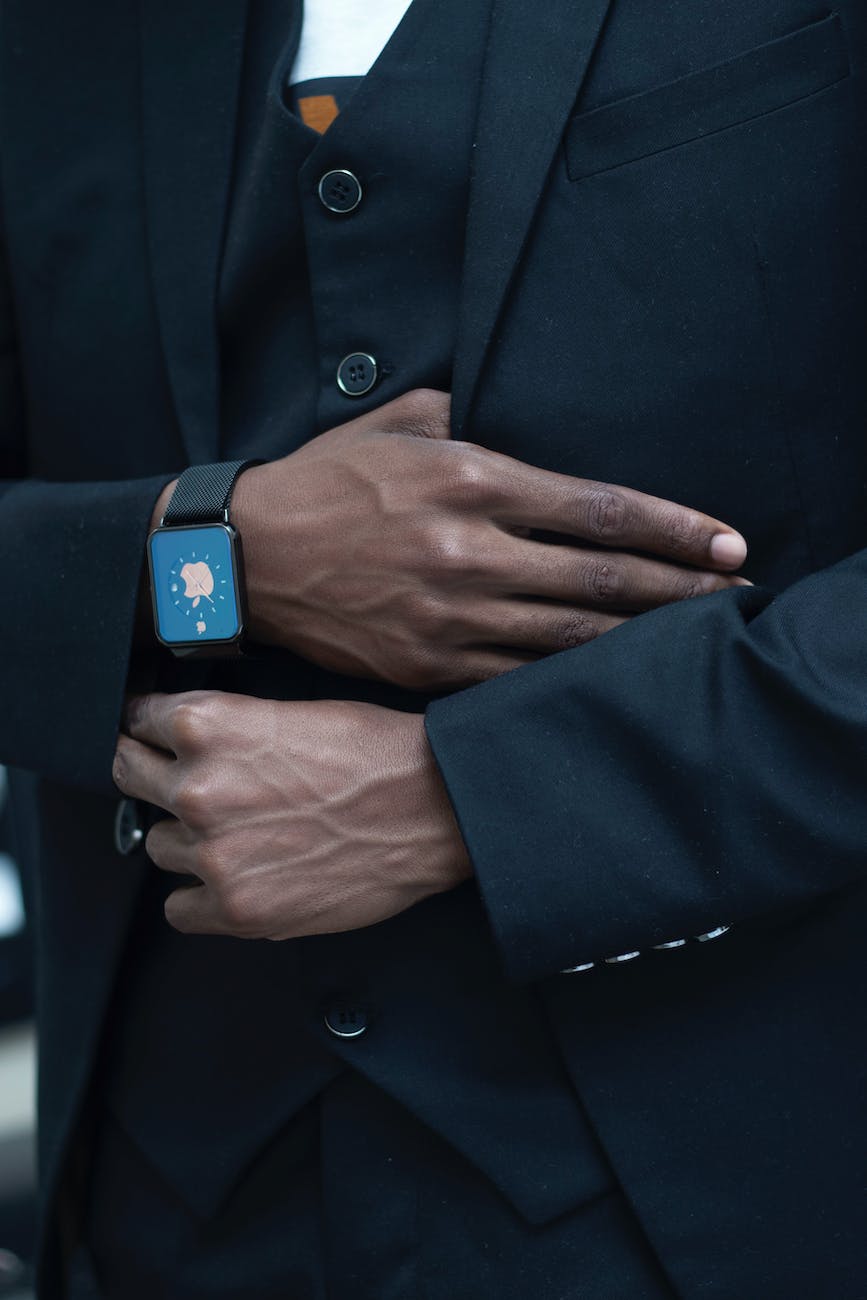 well dressed businessman with smart watch