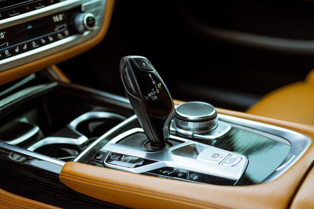 gear stick of luxury car