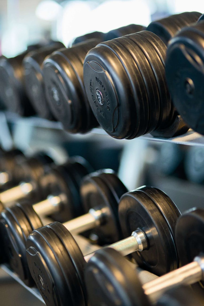 bodybuilding close up dumbbells equipment