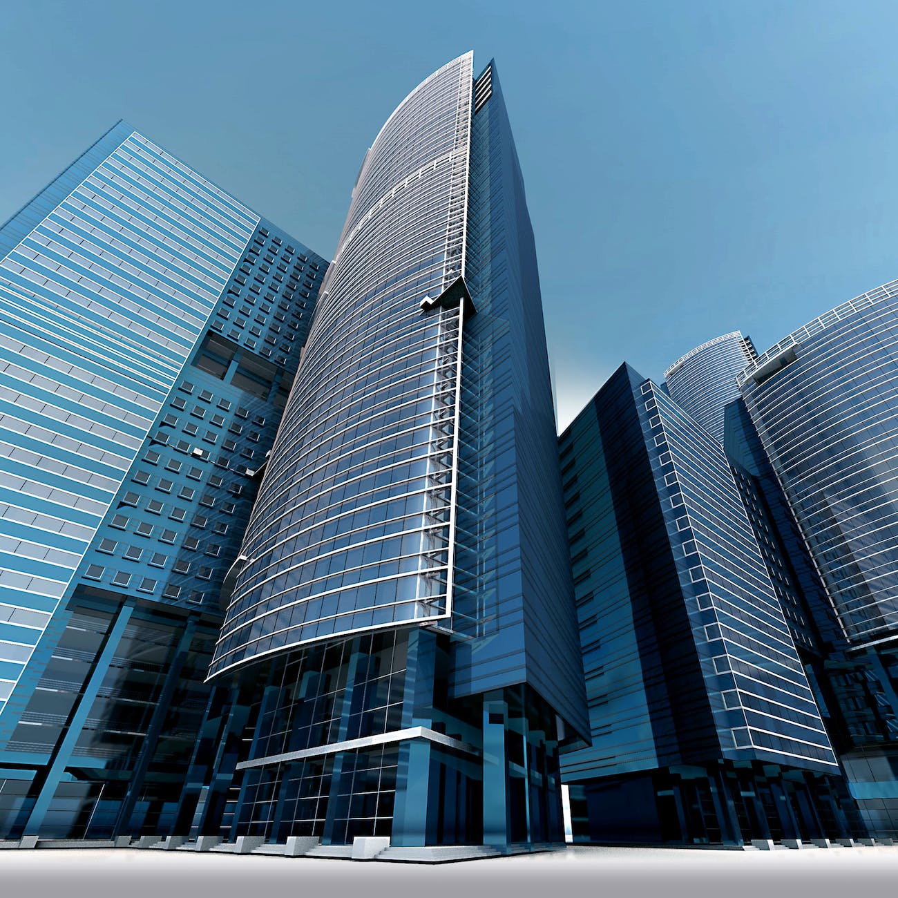 architecture blue sky buildings business