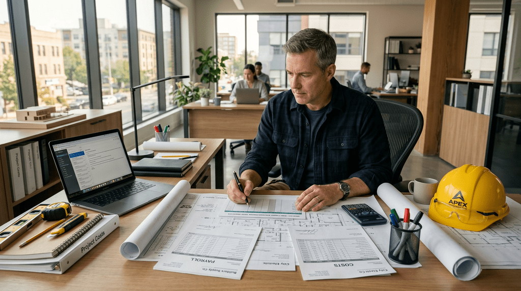 Contractor reviewing project costs and payroll with Platform Funding

https://platformfunding.com/industries/construction