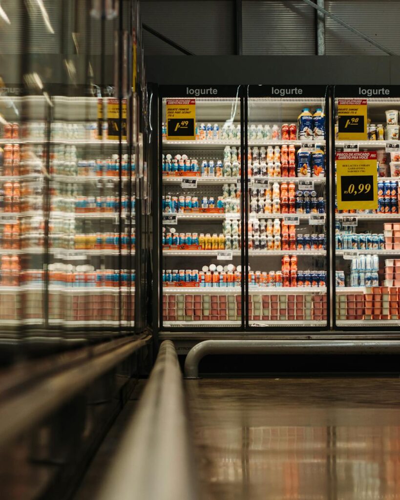bottles inside a refrigerator