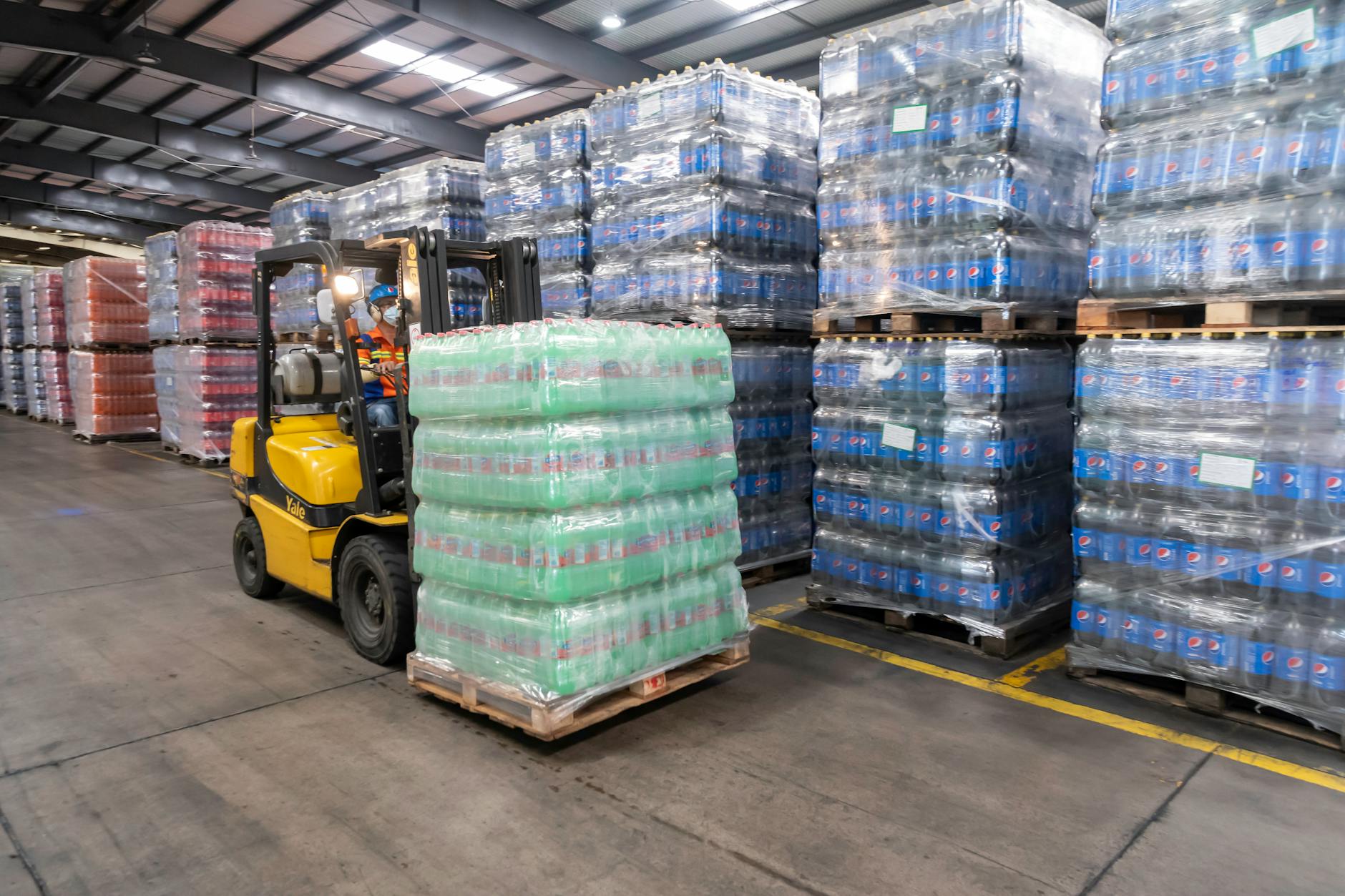 forklift in warehouse