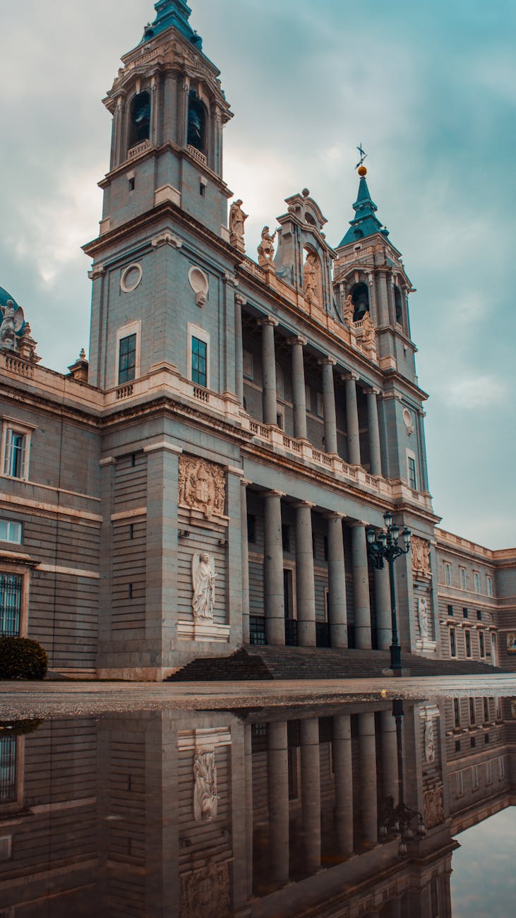 traditional cathedral by the street in madrid