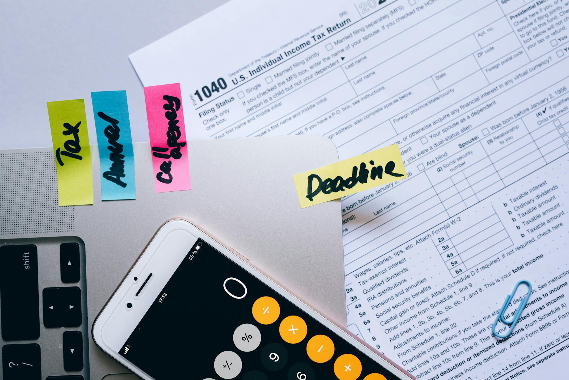 smartphone and documents on desk