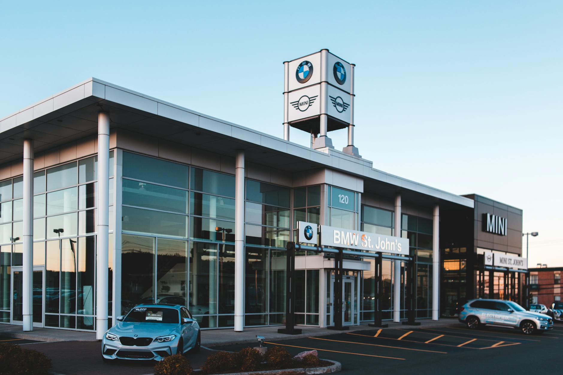 cars parked in front of store