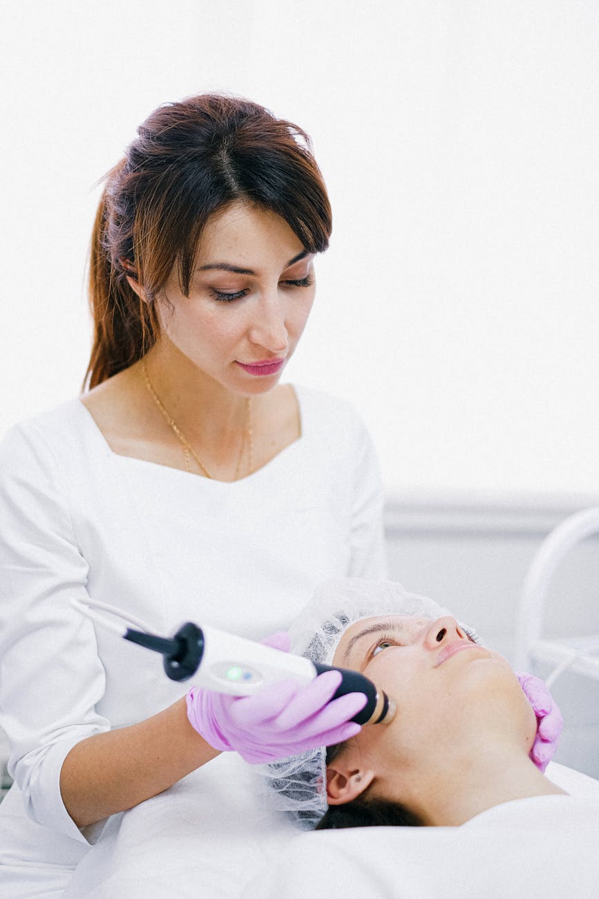 a woman having laser treatment