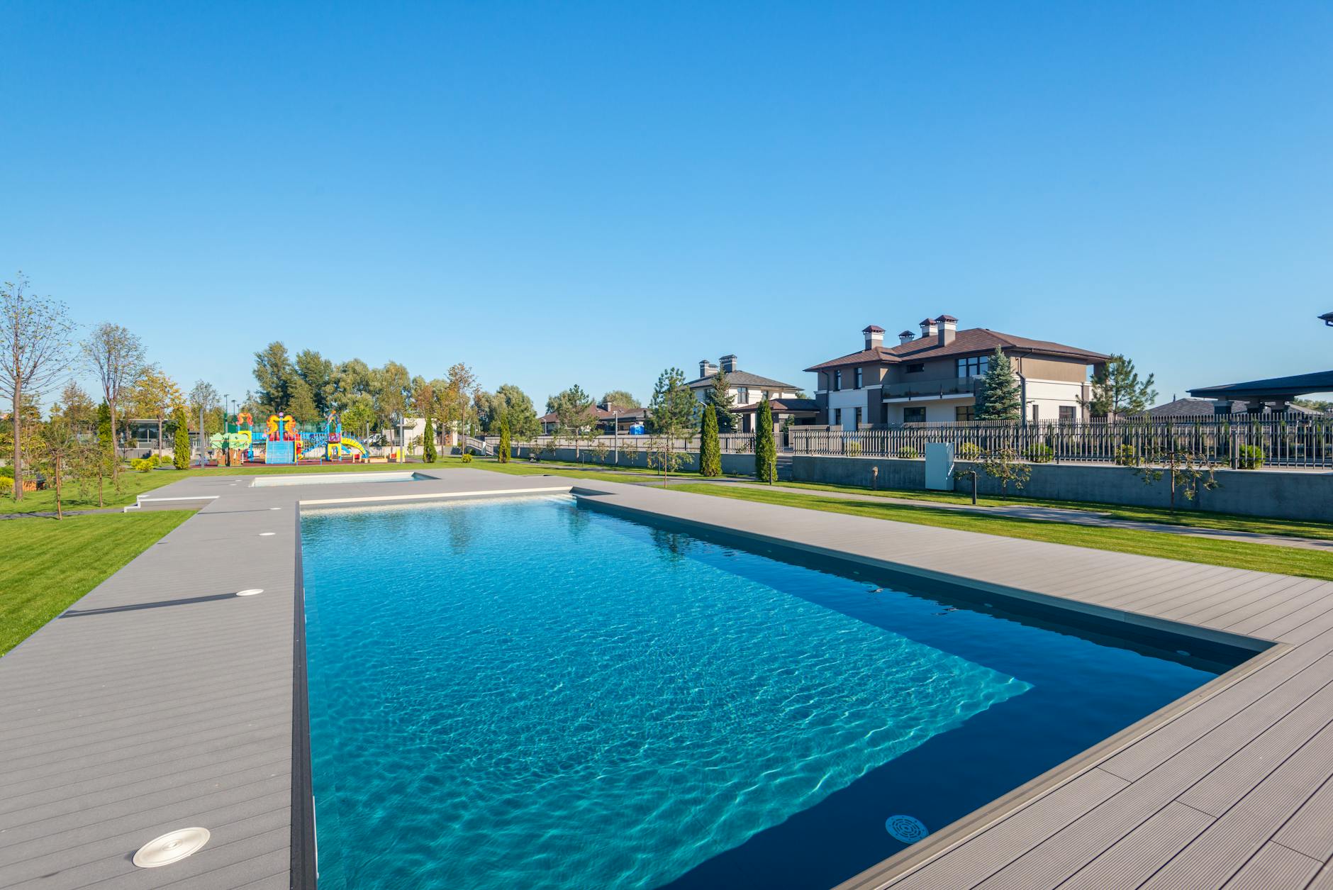 clear sky over swimming pool