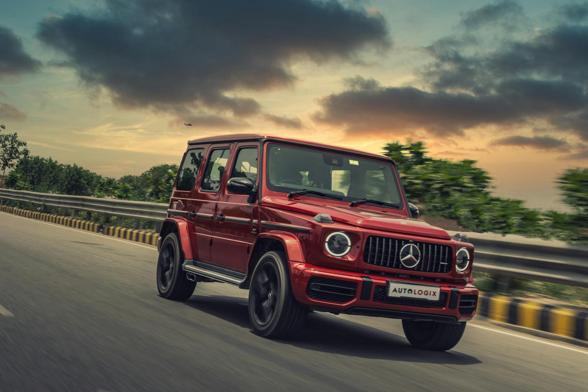 red mercedes benz g wagon