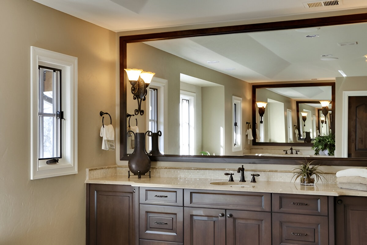 custom mirrors in bathroom