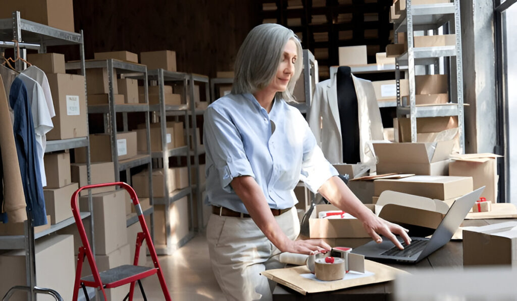 stock buyer- woman managing stock
