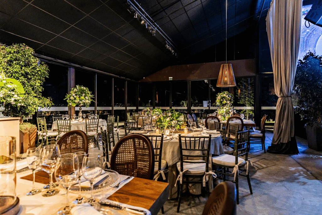 outdoor setting with night lighting
