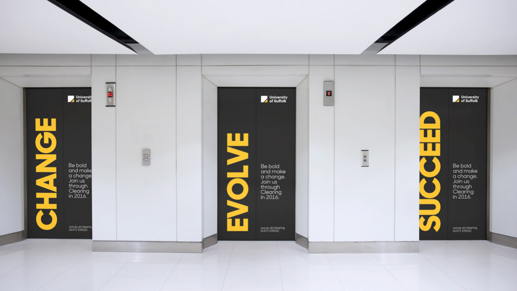 image - Lead Grow Develop - Business, Technology, Personal Development advertising on elevators