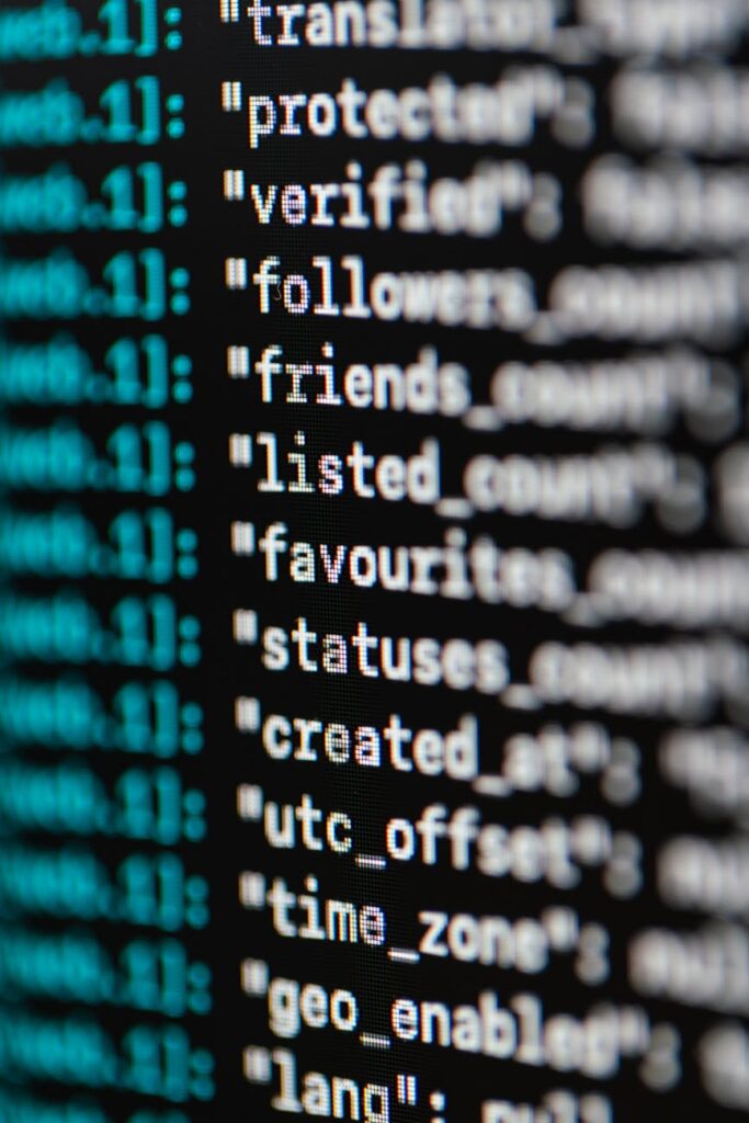 extreme close up photo of codes on screen