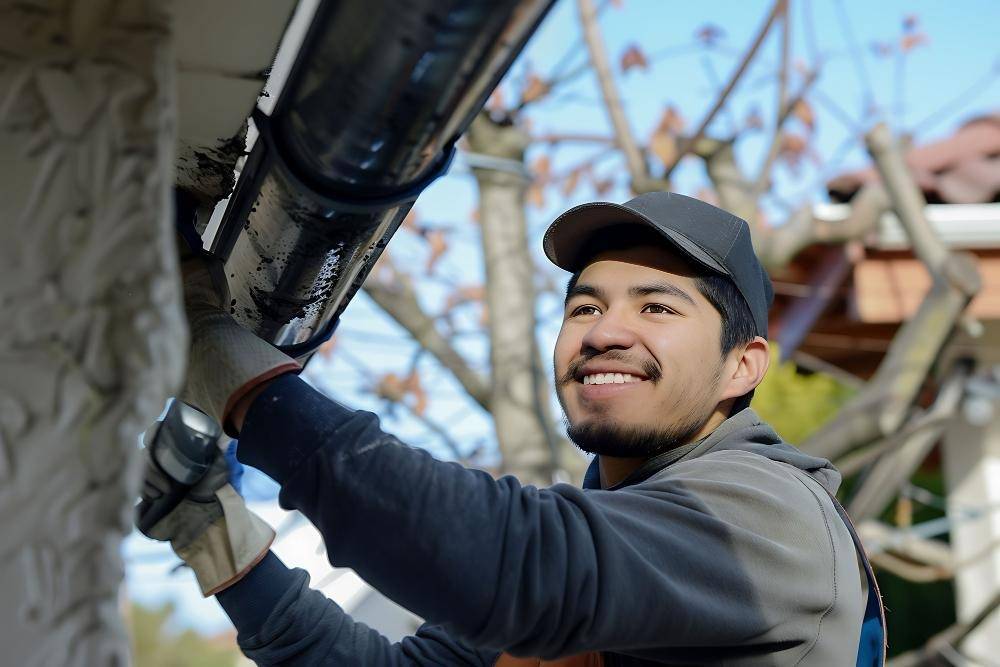 cleaning gutters