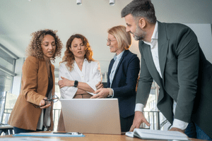 Team working together for a project